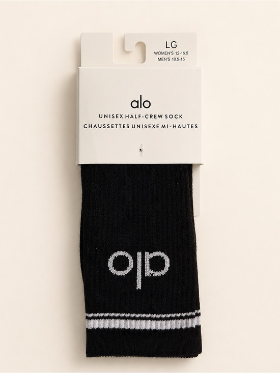 ALO Yoga Accessories - ALO Yoga Unisex Throwback Socks Black White L Mid-Shin